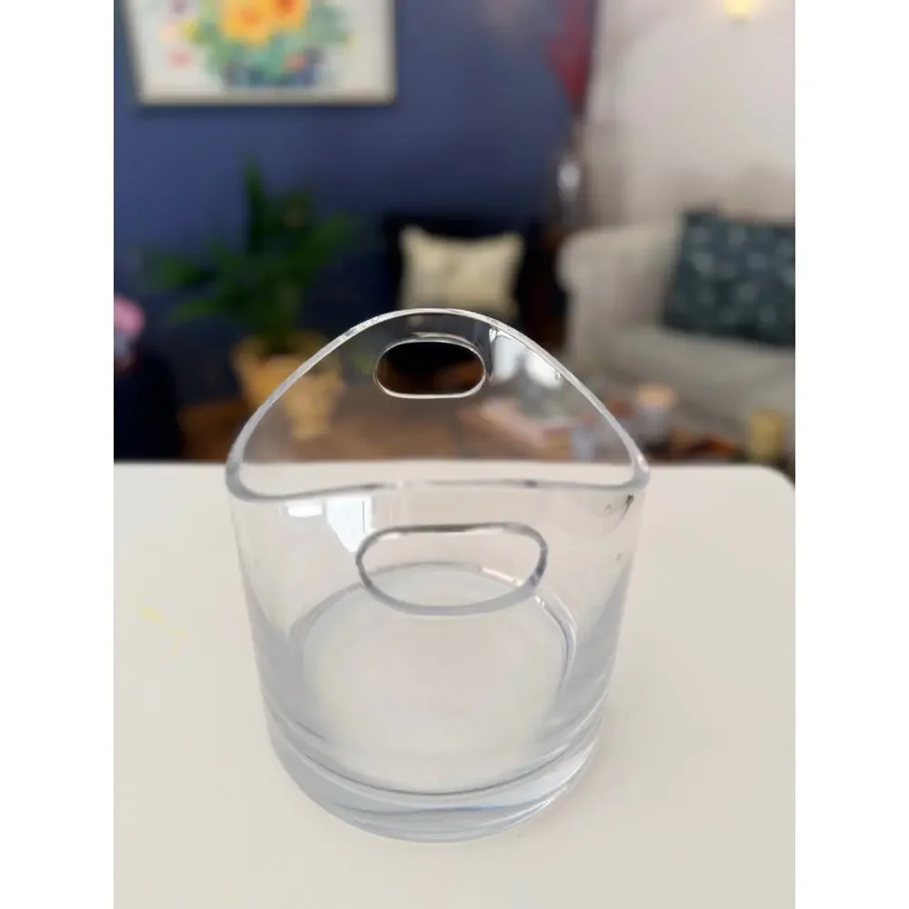 Tiffany & Co. Crystal Ice Bucket Champagne Cooler Modernist Integrated Handles